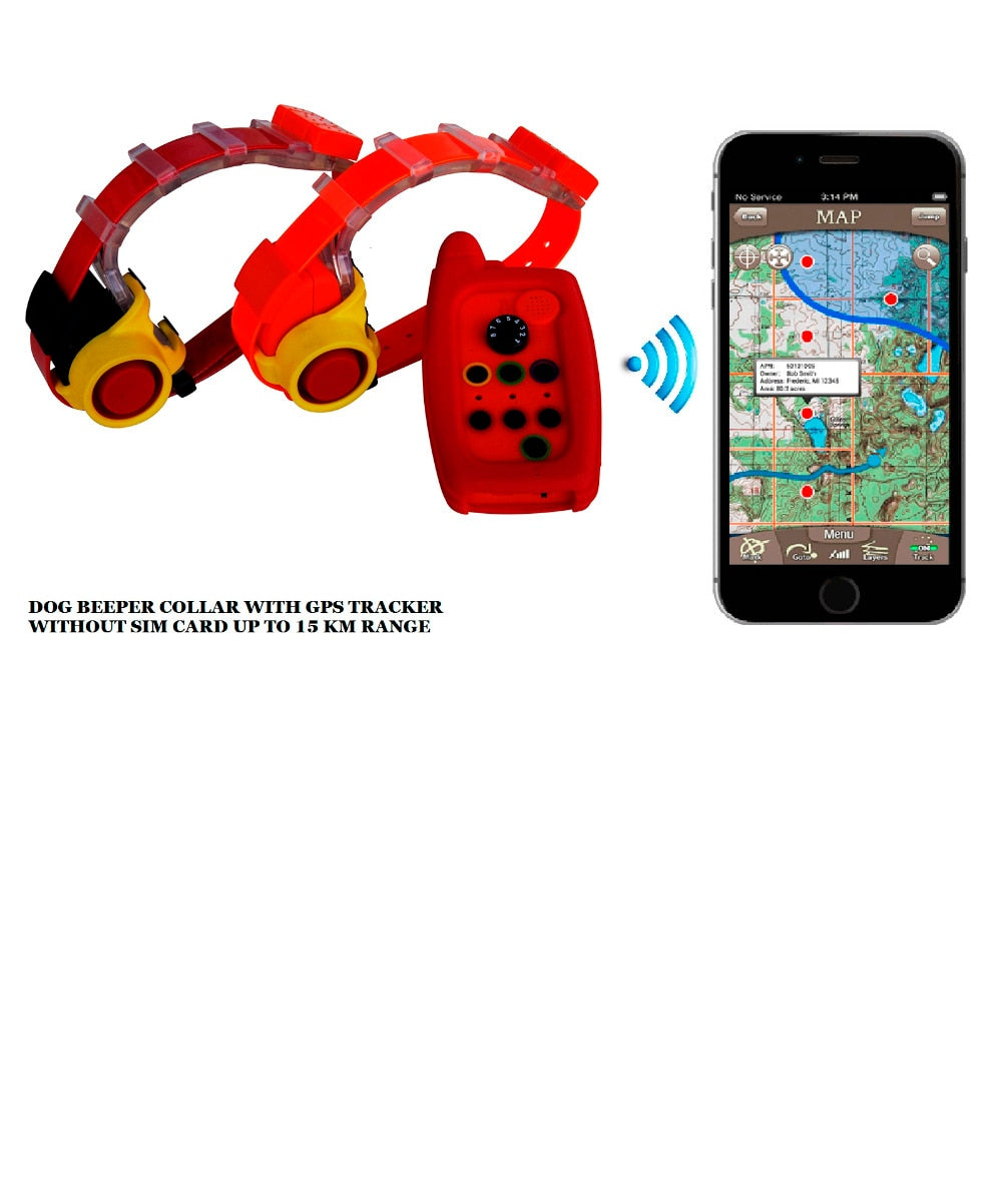 Waterproof GPS Tracker and Remote Beeper Collar (2 receivers)